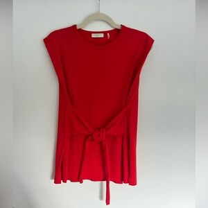 Sandro - Red Sleeveless Top with Tie Detail, Small